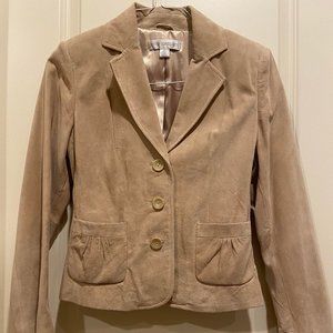 Light Tan Genuine Suede Leather Jacket
